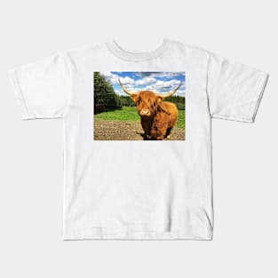 Scottish Highland Cattle Cow 2409 Kids T-Shirt